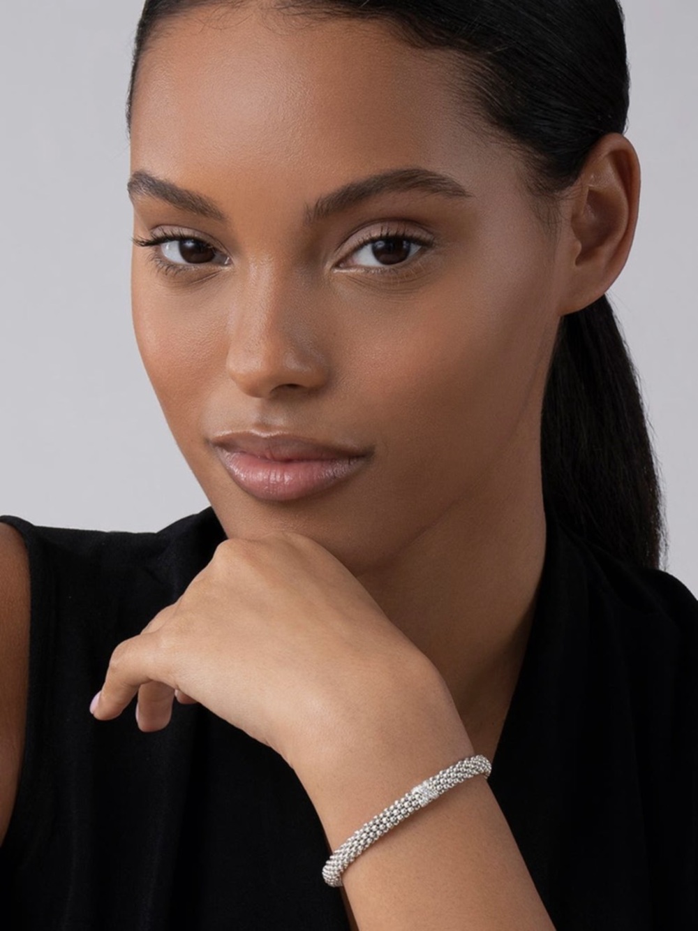 LAGOS Silver Caviar Diamond Rope Bracelet - Picture 7 of 8